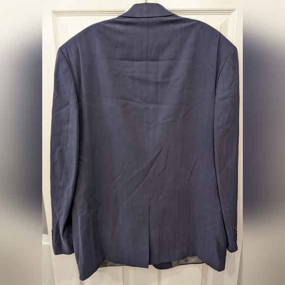 Vintage Bill Blass Blazer Sport Coat 100% silk Two Button Navy Blue Mens sz 46L - Picture 2 of 8